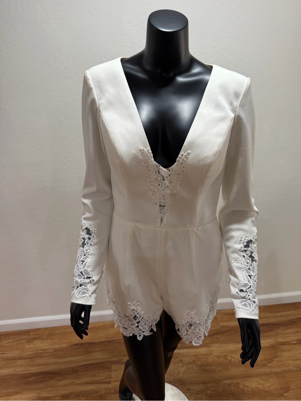 Lillian West 66120SD Bridal Romper & Overskirt Wedding Dress US 14